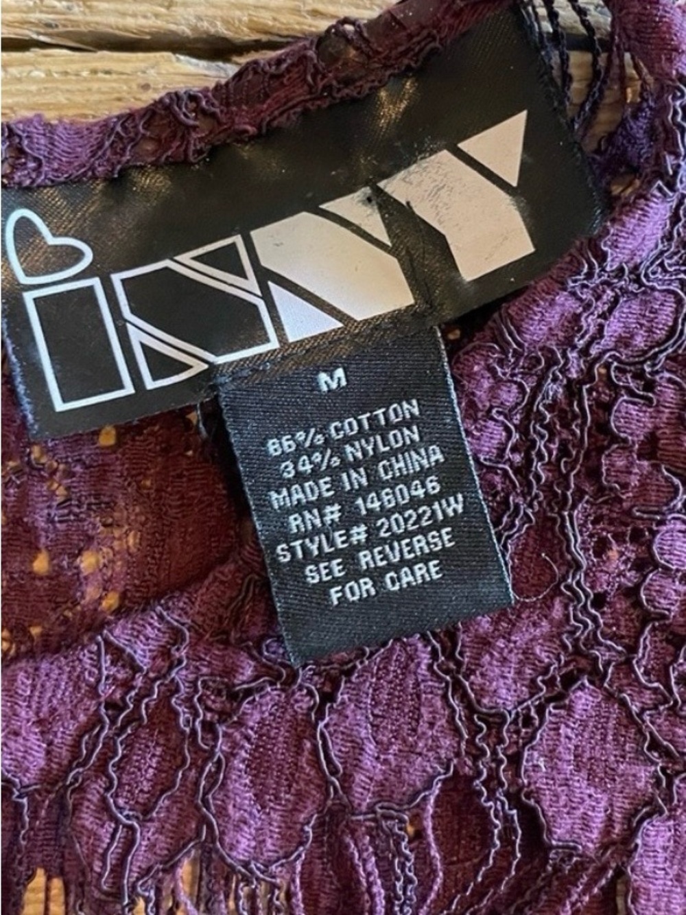 INNY Deep Purple Lace Top - Medium | Feminine & Chic - Picture 6 of 6